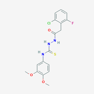 molecular formula C17H17ClFN3O3S B4649546 2-[(2-chloro-6-fluorophenyl)acetyl]-N-(3,4-dimethoxyphenyl)hydrazinecarbothioamide 