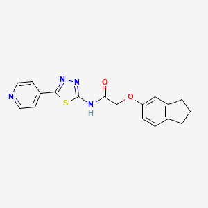 molecular formula C18H16N4O2S B4649551 2-(2,3-dihydro-1H-inden-5-yloxy)-N-[5-(4-pyridinyl)-1,3,4-thiadiazol-2-yl]acetamide 
