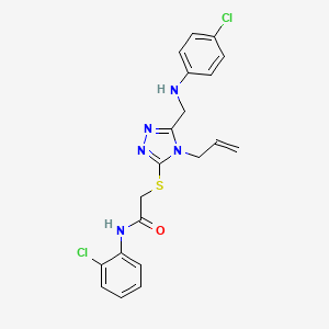 molecular formula C20H19Cl2N5OS B4649562 2-[(4-allyl-5-{[(4-chlorophenyl)amino]methyl}-4H-1,2,4-triazol-3-yl)thio]-N-(2-chlorophenyl)acetamide 