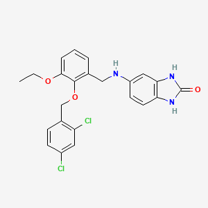molecular formula C23H21Cl2N3O3 B4649567 5-({2-[(2,4-dichlorobenzyl)oxy]-3-ethoxybenzyl}amino)-1,3-dihydro-2H-benzimidazol-2-one 