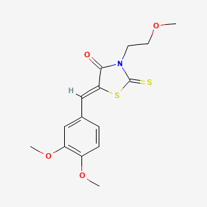 molecular formula C15H17NO4S2 B4649622 5-(3,4-dimethoxybenzylidene)-3-(2-methoxyethyl)-2-thioxo-1,3-thiazolidin-4-one 