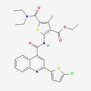 molecular formula C27H26ClN3O4S2 B4649653 ethyl 2-({[2-(5-chloro-2-thienyl)-4-quinolinyl]carbonyl}amino)-5-[(diethylamino)carbonyl]-4-methyl-3-thiophenecarboxylate 