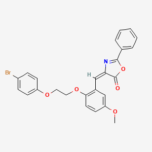 molecular formula C25H20BrNO5 B4649655 4-{2-[2-(4-bromophenoxy)ethoxy]-5-methoxybenzylidene}-2-phenyl-1,3-oxazol-5(4H)-one 
