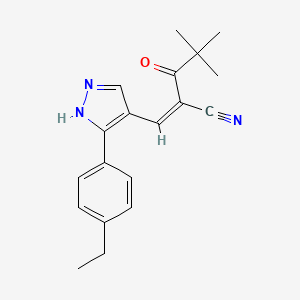 molecular formula C19H21N3O B4649656 2-(2,2-dimethylpropanoyl)-3-[3-(4-ethylphenyl)-1H-pyrazol-4-yl]acrylonitrile 