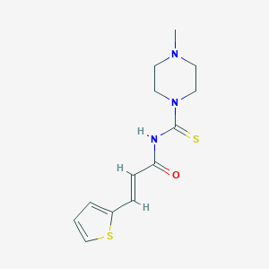 molecular formula C13H17N3OS2 B464966 N-[(4-methyl-1-piperazinyl)carbothioyl]-3-(2-thienyl)acrylamide CAS No. 791789-29-2
