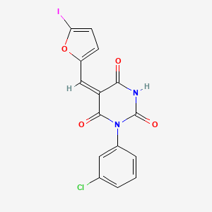 molecular formula C15H8ClIN2O4 B4649664 1-(3-chlorophenyl)-5-[(5-iodo-2-furyl)methylene]-2,4,6(1H,3H,5H)-pyrimidinetrione 