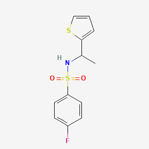 molecular formula C12H12FNO2S2 B4649672 4-fluoro-N-[1-(2-thienyl)ethyl]benzenesulfonamide 