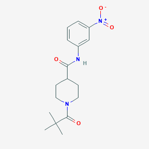 molecular formula C17H23N3O4 B4649681 1-(2,2-dimethylpropanoyl)-N-(3-nitrophenyl)-4-piperidinecarboxamide 