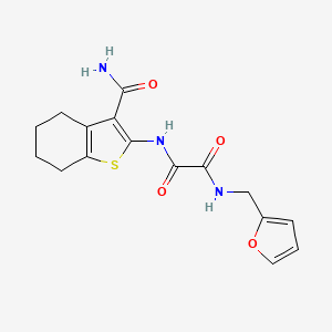 molecular formula C16H17N3O4S B4649699 N-[3-(aminocarbonyl)-4,5,6,7-tetrahydro-1-benzothien-2-yl]-N'-(2-furylmethyl)ethanediamide 