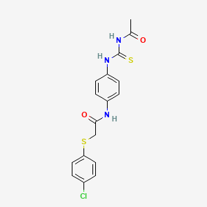 molecular formula C17H16ClN3O2S2 B4649711 N-(4-{[(acetylamino)carbonothioyl]amino}phenyl)-2-[(4-chlorophenyl)thio]acetamide 