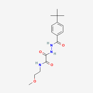 molecular formula C16H23N3O4 B4649714 2-[2-(4-tert-butylbenzoyl)hydrazino]-N-(2-methoxyethyl)-2-oxoacetamide 
