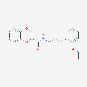 molecular formula C20H23NO4 B4649729 N-[3-(2-ethoxyphenyl)propyl]-2,3-dihydro-1,4-benzodioxine-2-carboxamide 