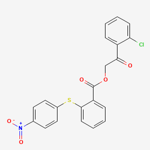 molecular formula C21H14ClNO5S B4649744 2-(2-chlorophenyl)-2-oxoethyl 2-[(4-nitrophenyl)thio]benzoate 