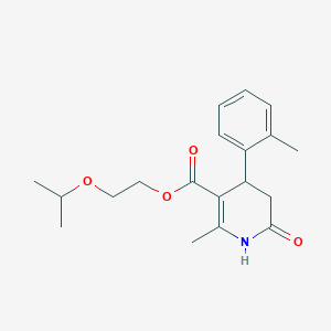molecular formula C19H25NO4 B4649757 2-isopropoxyethyl 2-methyl-4-(2-methylphenyl)-6-oxo-1,4,5,6-tetrahydro-3-pyridinecarboxylate 