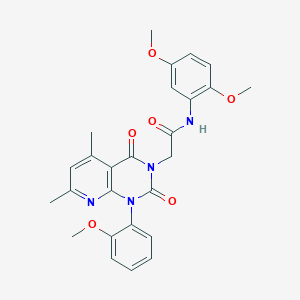 molecular formula C26H26N4O6 B4649763 N-(2,5-dimethoxyphenyl)-2-[1-(2-methoxyphenyl)-5,7-dimethyl-2,4-dioxo-1,4-dihydropyrido[2,3-d]pyrimidin-3(2H)-yl]acetamide 