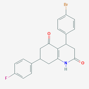 molecular formula C21H17BrFNO2 B4649777 4-(4-bromophenyl)-7-(4-fluorophenyl)-4,6,7,8-tetrahydro-2,5(1H,3H)-quinolinedione 