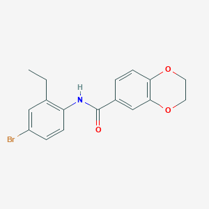 molecular formula C17H16BrNO3 B4649783 N-(4-bromo-2-ethylphenyl)-2,3-dihydro-1,4-benzodioxine-6-carboxamide 