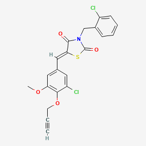 molecular formula C21H15Cl2NO4S B4649792 3-(2-chlorobenzyl)-5-[3-chloro-5-methoxy-4-(2-propyn-1-yloxy)benzylidene]-1,3-thiazolidine-2,4-dione 