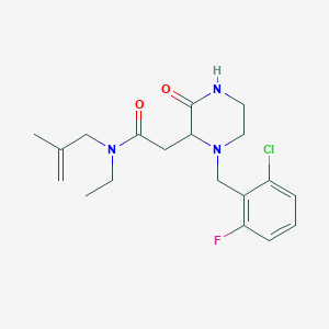 molecular formula C19H25ClFN3O2 B4649801 2-[1-(2-chloro-6-fluorobenzyl)-3-oxo-2-piperazinyl]-N-ethyl-N-(2-methyl-2-propen-1-yl)acetamide 