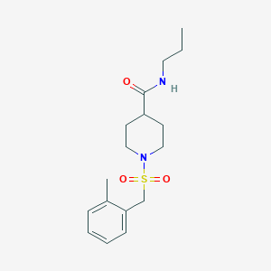molecular formula C17H26N2O3S B4649848 1-[(2-methylbenzyl)sulfonyl]-N-propyl-4-piperidinecarboxamide 