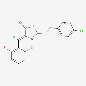 molecular formula C17H10Cl2FNOS2 B4649849 2-[(4-chlorobenzyl)thio]-4-(2-chloro-6-fluorobenzylidene)-1,3-thiazol-5(4H)-one 
