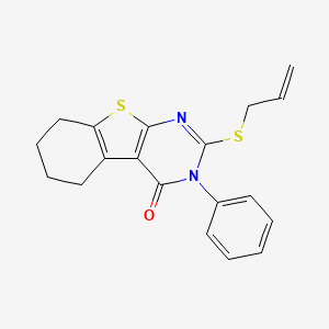 molecular formula C19H18N2OS2 B4649854 2-(allylthio)-3-phenyl-5,6,7,8-tetrahydro[1]benzothieno[2,3-d]pyrimidin-4(3H)-one 