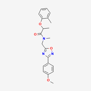 molecular formula C21H23N3O4 B4649879 N-{[3-(4-methoxyphenyl)-1,2,4-oxadiazol-5-yl]methyl}-N-methyl-2-(2-methylphenoxy)propanamide 