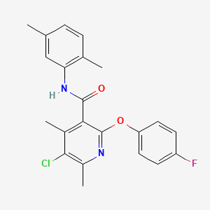molecular formula C22H20ClFN2O2 B4649884 5-chloro-N-(2,5-dimethylphenyl)-2-(4-fluorophenoxy)-4,6-dimethylnicotinamide 