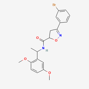 molecular formula C20H21BrN2O4 B4649886 3-(3-bromophenyl)-N-[1-(2,5-dimethoxyphenyl)ethyl]-4,5-dihydro-5-isoxazolecarboxamide 