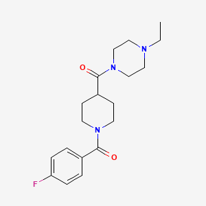 molecular formula C19H26FN3O2 B4649898 1-ethyl-4-{[1-(4-fluorobenzoyl)-4-piperidinyl]carbonyl}piperazine 