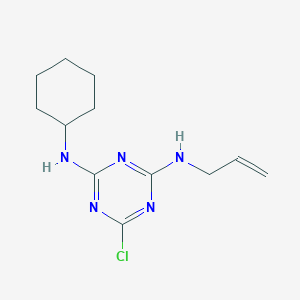 molecular formula C12H18ClN5 B4649905 N-allyl-6-chloro-N'-cyclohexyl-1,3,5-triazine-2,4-diamine 
