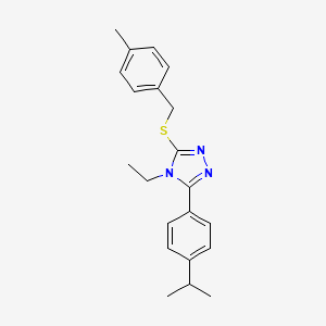 molecular formula C21H25N3S B4649913 4-ethyl-3-(4-isopropylphenyl)-5-[(4-methylbenzyl)thio]-4H-1,2,4-triazole 