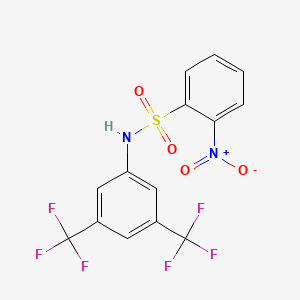 molecular formula C14H8F6N2O4S B4649915 N-[3,5-bis(trifluoromethyl)phenyl]-2-nitrobenzenesulfonamide 