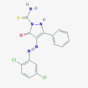 molecular formula C16H11Cl2N5OS B464994 4-[(2,5-dichlorophenyl)hydrazono]-5-oxo-3-phenyl-4,5-dihydro-1H-pyrazole-1-carbothioamide 