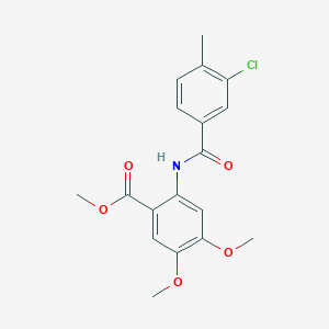 molecular formula C18H18ClNO5 B4649959 methyl 2-[(3-chloro-4-methylbenzoyl)amino]-4,5-dimethoxybenzoate 