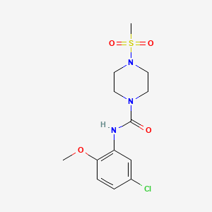 molecular formula C13H18ClN3O4S B4649980 N-(5-chloro-2-methoxyphenyl)-4-(methylsulfonyl)-1-piperazinecarboxamide 