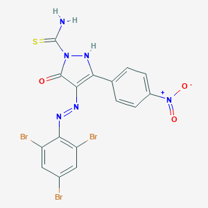 molecular formula C16H9Br3N6O3S B464999 3-{4-nitrophenyl}-5-oxo-4-[(2,4,6-tribromophenyl)hydrazono]-4,5-dihydro-1H-pyrazole-1-carbothioamide 