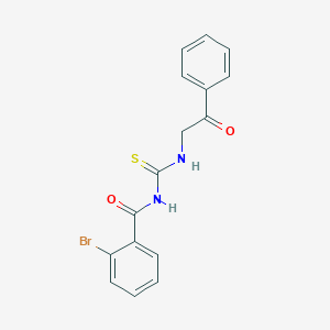 molecular formula C16H13BrN2O2S B4650002 2-bromo-N-{[(2-oxo-2-phenylethyl)amino]carbonothioyl}benzamide 