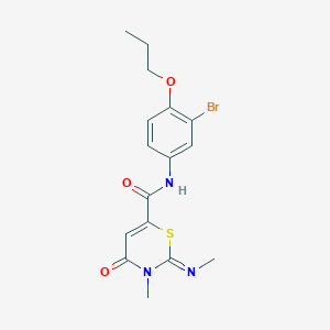 molecular formula C16H18BrN3O3S B4650022 N-(3-bromo-4-propoxyphenyl)-3-methyl-2-(methylimino)-4-oxo-3,4-dihydro-2H-1,3-thiazine-6-carboxamide 