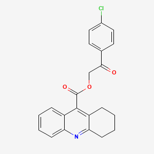 molecular formula C22H18ClNO3 B4650053 2-(4-chlorophenyl)-2-oxoethyl 1,2,3,4-tetrahydro-9-acridinecarboxylate 