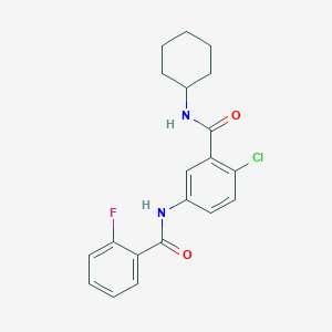 molecular formula C20H20ClFN2O2 B4650054 2-chloro-N-cyclohexyl-5-[(2-fluorobenzoyl)amino]benzamide 