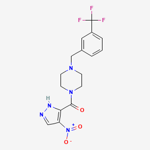 molecular formula C16H16F3N5O3 B4650091 1-[(4-nitro-1H-pyrazol-3-yl)carbonyl]-4-[3-(trifluoromethyl)benzyl]piperazine 