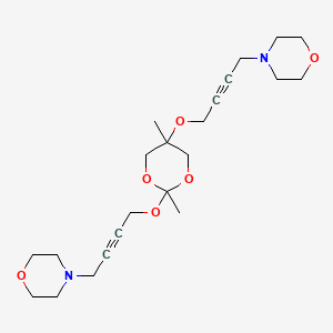 molecular formula C22H34N2O6 B4650104 4,4'-[(2,5-dimethyl-1,3-dioxane-2,5-diyl)bis(oxybut-2-yne-4,1-diyl)]dimorpholine 
