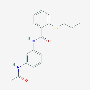 molecular formula C18H20N2O2S B4650109 N-[3-(acetylamino)phenyl]-2-(propylthio)benzamide 