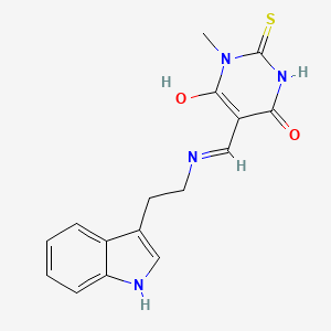 molecular formula C16H16N4O2S B4650122 5-({[2-(1H-indol-3-yl)ethyl]amino}methylene)-1-methyl-2-thioxodihydro-4,6(1H,5H)-pyrimidinedione 