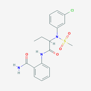 molecular formula C18H20ClN3O4S B4650129 2-({2-[(3-chlorophenyl)(methylsulfonyl)amino]butanoyl}amino)benzamide 