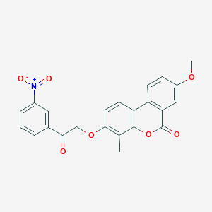 molecular formula C23H17NO7 B4650143 8-methoxy-4-methyl-3-[2-(3-nitrophenyl)-2-oxoethoxy]-6H-benzo[c]chromen-6-one 