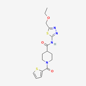 molecular formula C16H20N4O3S2 B4650159 N-[5-(ethoxymethyl)-1,3,4-thiadiazol-2-yl]-1-(2-thienylcarbonyl)-4-piperidinecarboxamide 