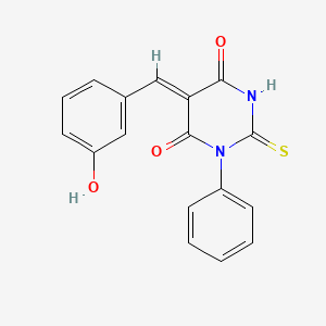 molecular formula C17H12N2O3S B4650166 5-(3-hydroxybenzylidene)-1-phenyl-2-thioxodihydro-4,6(1H,5H)-pyrimidinedione 