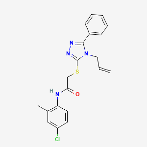 molecular formula C20H19ClN4OS B4650183 2-[(4-allyl-5-phenyl-4H-1,2,4-triazol-3-yl)thio]-N-(4-chloro-2-methylphenyl)acetamide 